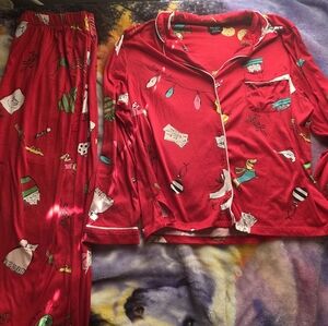 Festive Holiday Red Kate Spade Pajama Set